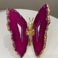 Imagem do BORBOLETA PEDRA AGATA ROSA- UNIDADE
