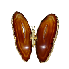 BORBOLETA PEDRA ÁGATA MARROM - comprar online