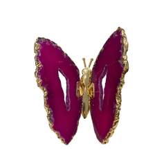 BORBOLETA PEDRA AGATA ROSA- UNIDADE na internet