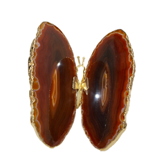 BORBOLETA PEDRA ÁGATA MARROM - comprar online