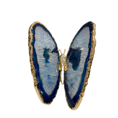 BORBOLETA PEDRA AGATA AZUL - UNIDADE na internet