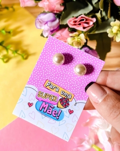 TAGs MÃES BRINCO PÉROLAS 24 unid - belajupersonalizados
