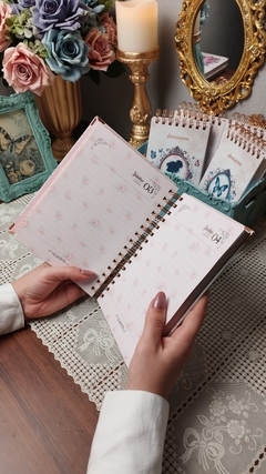Agenda VINTAGE Tons de Rosa 2025 1 Dia por Página capa - loja online