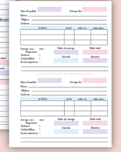 Caderno de Pedidos na internet