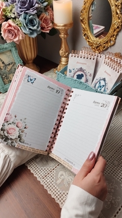 Agenda VINTAGE Tons de Rosa 2025 1 Dia por Página capa