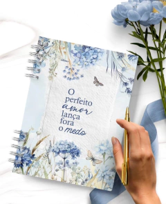 Imagem do Caderno Floral Azul - 150 folhas ou 300 páginas