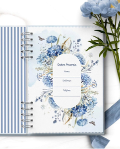 Caderno Floral Azul - 150 folhas ou 300 páginas - comprar online
