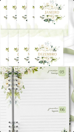 Imagem do Agenda Rosa Brancas Datada 2025 - 1 dia por página