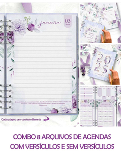 Kit: Agenda Floral datada 2025 + Diario Floral com versículos diários - loja online