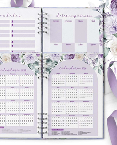 Agenda 2026 Coleção Violeta com versículos diários - 1 dia por pág - belajupersonalizados