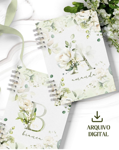 Caderno de Anotações Alfabeto rosas brancas - loja online