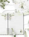 Caderno de Anotações Alfabeto rosas brancas