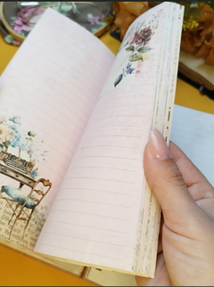 Diário de anotações vintage com opção de diversas capas - 200 páginas - loja online