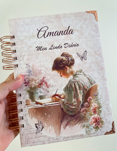 Diário de anotações vintage, com opção de diversas capas - 150 folhas ou 300 páginas