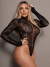 Body Lingerie Sensual Strass Arrastão Elasticidade Premium - Supermulti