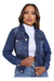 Jaqueta Jeans Feminina Com Brilhos E Botões Moda Inverno