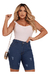 Shorts Bermuda Jeans Feminino Destroyed Com Elastano
