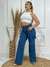 Calça Cargo Jeans Feminina Cintura Alta Wide Leg - Supermulti