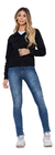 Jaqueta Jeans All Black Botão Forrado Moda Premium