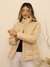 Jaqueta Puffer Em Couro Eco Com Capuz Pelinho Removivel - loja online