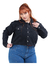Jaqueta Jeans Feminina Plus Size Barra Desfiada