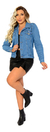Jaqueta Jeans Feminina Com Strass na internet