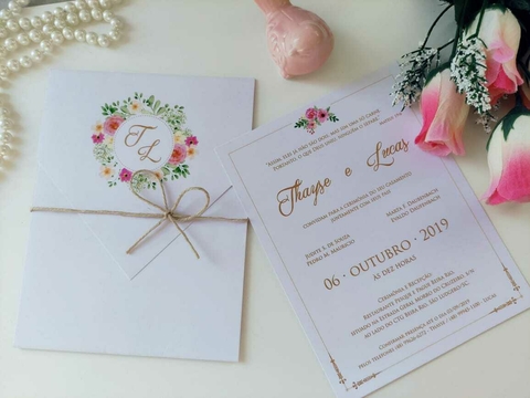 Convite de Casamento com cordão