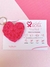 10 card com chaveiro coração em fio de malha outubro rosa