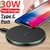 Carregador sem fio de 30 w qi para iphone 13 12 11 pro xs max mini x xr indução rápida almofada de carregamento sem fio para samsung s8 s9 s10 note