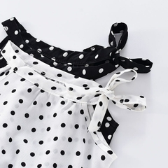 2 pçs do bebê meninas conjuntos de roupas verão sem mangas polka dot criança na internet