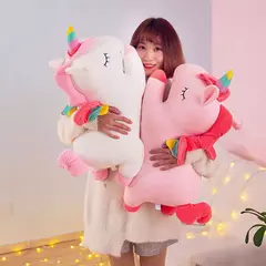 Brinquedo de Pelúcia Unicórnio Kawaii Anjo, Boneca Arco-Íris, Animal de Pelú