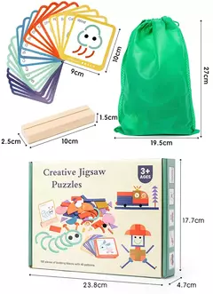 Imagem do Quebra-cabeças criativos de madeira para crianças, jogo de inteligência, brin