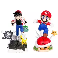 Handmade Super Mario Run Bar Anime, Ornamento Desktop, Mini Cena Quadrada, Model na internet