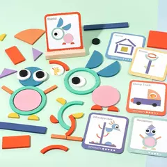 Quebra-cabeças criativos de madeira para crianças, jogo de inteligência, brin - loja online