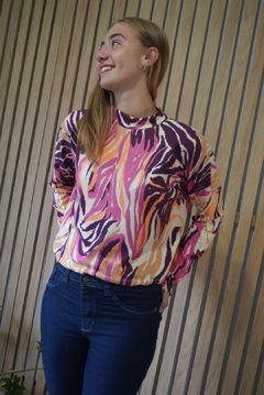 Sweater media polera de lanilla