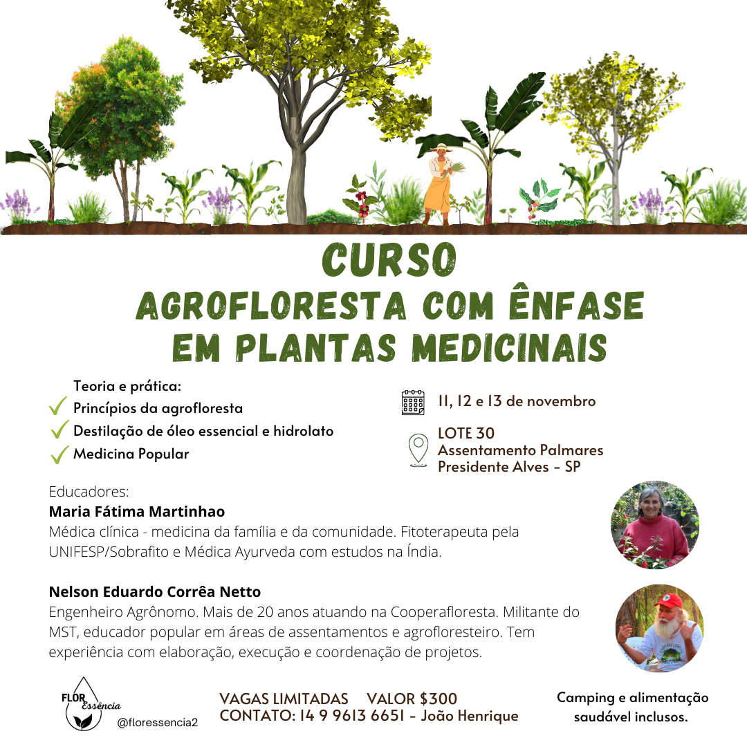 Curso Agrofloresta com ênfase em plantas medicinais e aromáticas