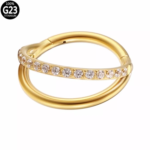 Argola para conch titânio PVD GOLD