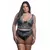 CONJUNTO PLUS SIZE COM SAINHA EM TULE COM DETALHES EM RENDA BICOLOR