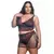 CONJUNTO PLUS SIZE COM SAINHA EM TULE COM DETALHES EM RENDA BICOLOR - comprar online