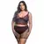 CONJUNTO PLUS SIZE COM SAINHA EM TULE COM DETALHES EM RENDA BICOLOR