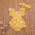 Conjunto de roupas de verão para bebês recém-nascidos meninas com estampa de margarida doce macacão 2 peças conjunto de roupas 0-24 m - comprar online