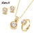 Kinel 18K ouro zircão conjuntos de jóias anel de noivado colar brinco para jóias de casamento nupcial presente do dia dos namorados para mulheres - loja online