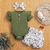 Conjunto de roupa de bebê menina 3 peças recém-nascido criança infantil meninas roupas plissado estampa de flores manga longa macacão macacão + calça + faixa de cabeça infantil
