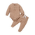 Imagem do Conjuntos de roupas sólidas com nervuras/xadrez para bebês recém-nascidos menina menino primavera outono manga longa + calças elásticas 2 peças roupas