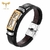 Pulseiras de cruz cristãs masculinas femininas joias de mão feitas à mão 2 camadas pulseira de couro pulseira acessório de aço inoxidável 17-23 cm pulseira - loja online