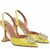 2021 marca feminina bombas de luxo cristal slingback salto alto sapatos de noiva de verão confortável triângulo salto sapatos de festa de casamento - loja online