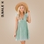 D.Nale K 2022 A Line Decote em V Manga Curta Vestido de Renda Vestido Casual Feminino Vestidos de Festa Senhoras Vestidos Robe com Bolso - Santuario Digital