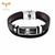 Pulseiras de cruz cristãs masculinas femininas joias de mão feitas à mão 2 camadas pulseira de couro pulseira acessório de aço inoxidável 17-23 cm pulseira - loja online