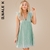D.Nale K 2022 A Line Decote em V Manga Curta Vestido de Renda Vestido Casual Feminino Vestidos de Festa Senhoras Vestidos Robe com Bolso
