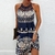 Imagem do 2022 Vestido Elegante Feminino Solto Casual Vestido Curto Oco Estampado Floral Decote Redondo Vestido Feminino Verão 2022
